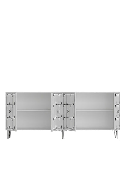 Κονσόλα Μπουφές 150x75x32 εκ Λευκό / Ασημί 555CHM1739