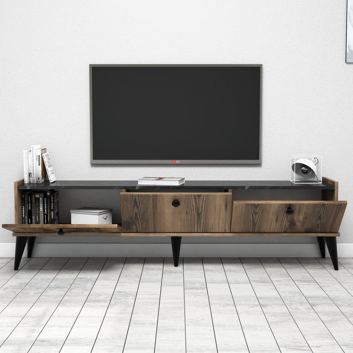 Έπιπλο Τηλεόρασης TV Βάση Σύνθεση Καρυδί Marble | 566BMS1147