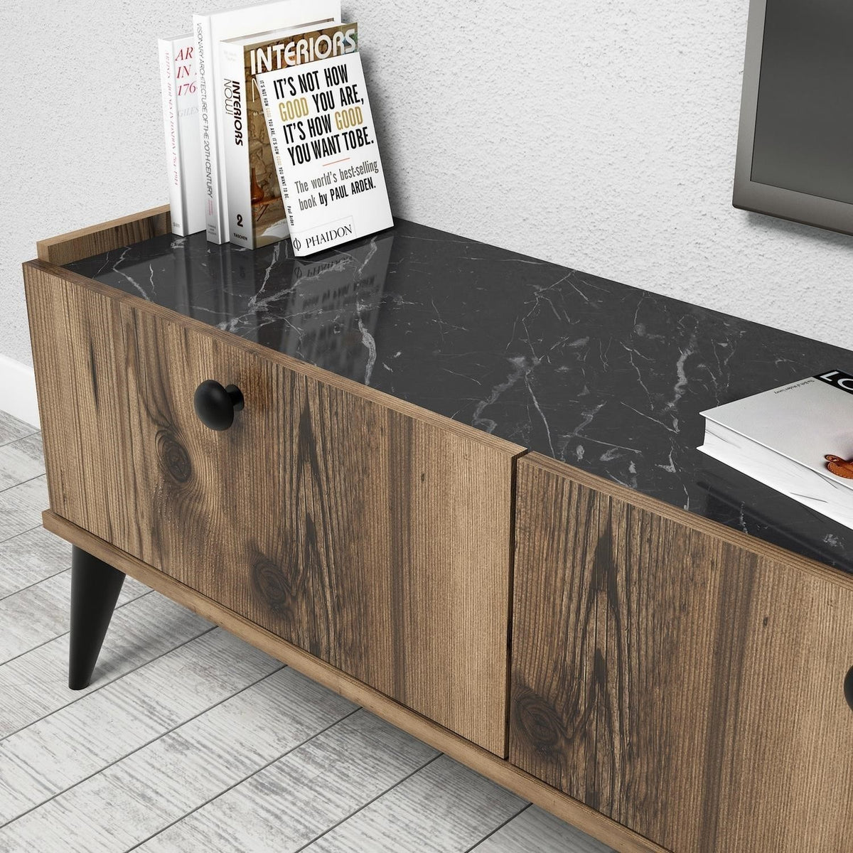 Έπιπλο Τηλεόρασης TV Βάση Σύνθεση Καρυδί Marble | 566BMS1147