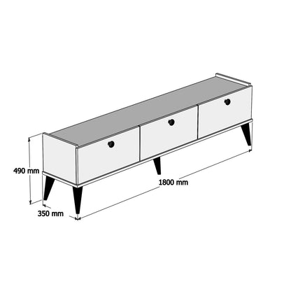 Έπιπλο Τηλεόρασης TV Βάση Σύνθεση Καρυδί Marble | 566BMS1147