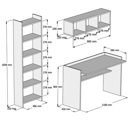 Γραφείο Υπολογιστή και Μελέτης 118x80x58 εκ. Λευκό | 566BMS2204
