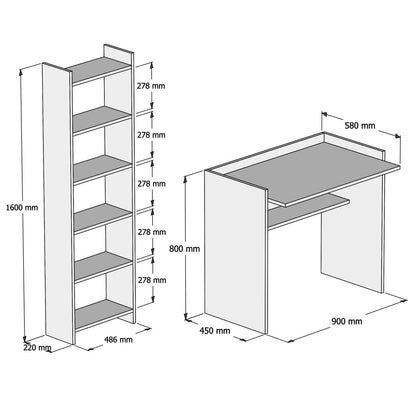 Γραφείο Υπολογιστή και Μελέτης 90x80x58 εκ. Λευκό | 566BMS2205