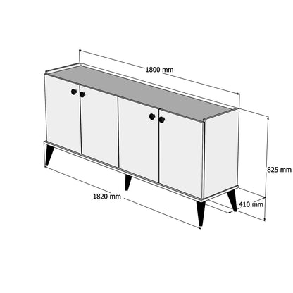 Μπουφές Καρυδί 182x41x82,5cm | 566BMS2601