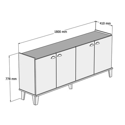 Μπουφές Δρυς
Λευκό 180x41x77,8cm | 566BMS2602