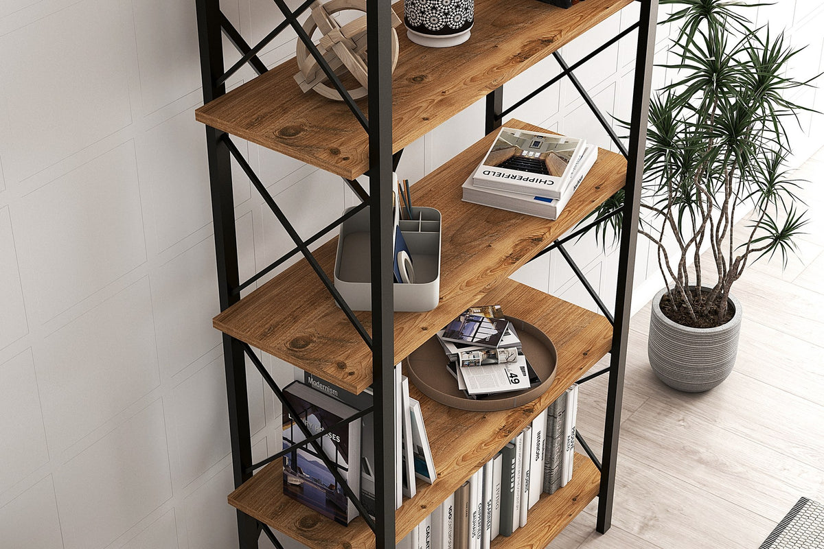 Βιβλιοθήκη 90 × 33,5 × 180 εκ. Atlantic Pine Μαύρο GR570VLT1113