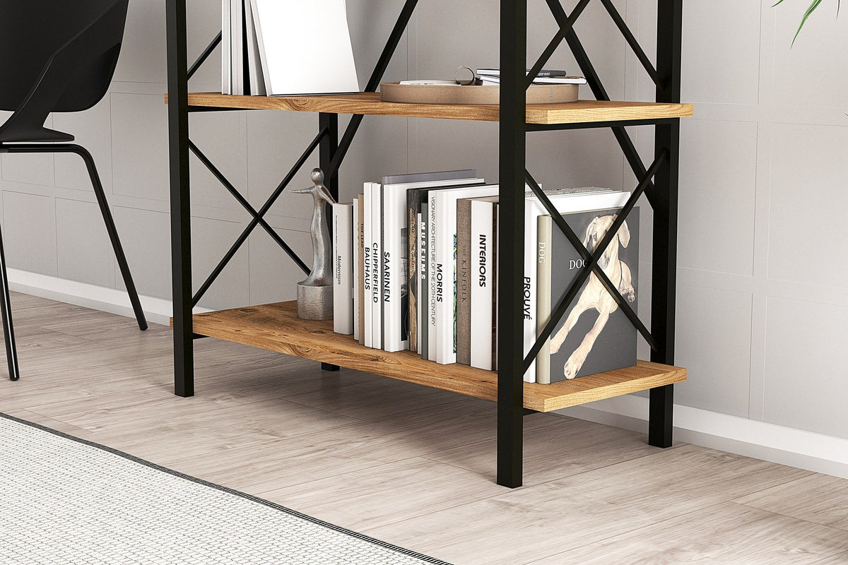 Βιβλιοθήκη 90 × 33,5 × 180 εκ. Atlantic Pine Μαύρο GR570VLT1113
