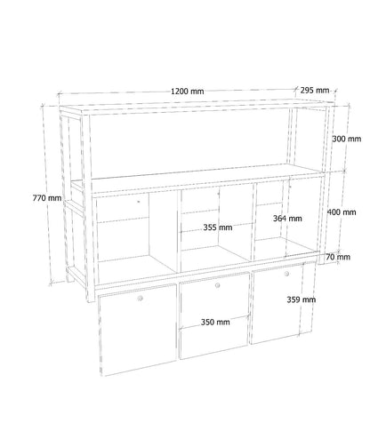 Μπουφές Atlantic Πεύκο
Μαύρο 20x30x75cm | 570VLT1911