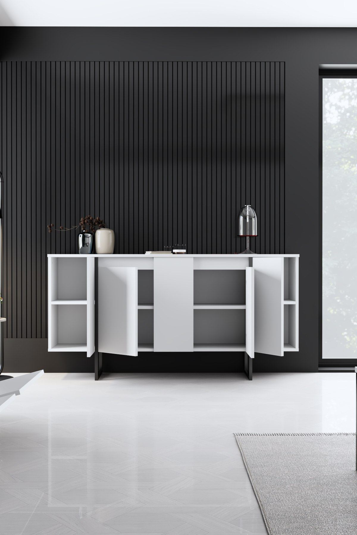 Μπουφές Λευκό
Μαύρο 160x35x80cm | 618BLY1176