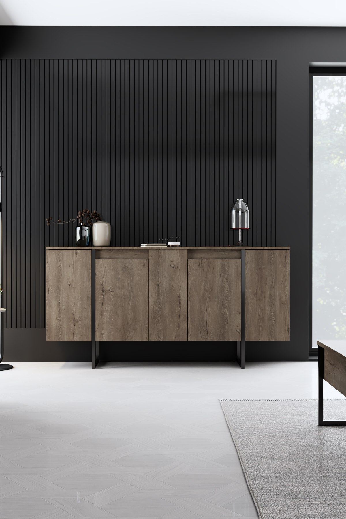 Μπουφές Καρυδί
Μαύρο 160x35x80cm | 618BLY1177
