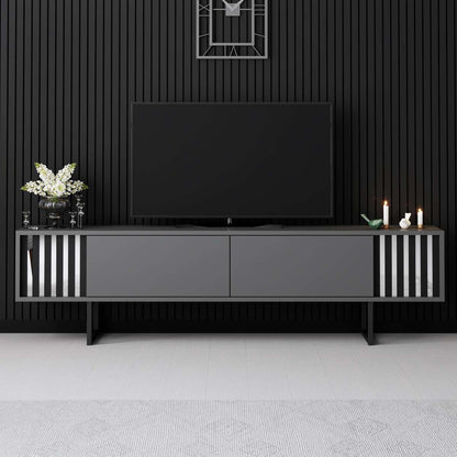 Έπιπλο Τηλεόρασης TV Βάση Σύνθεση Ανθρακί Μαύρο | 618BLY1278