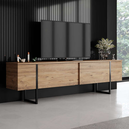 Έπιπλο Τηλεόρασης TV Βάση Σύνθεση Atlantic Pine Μαύρο | 618BLY1284