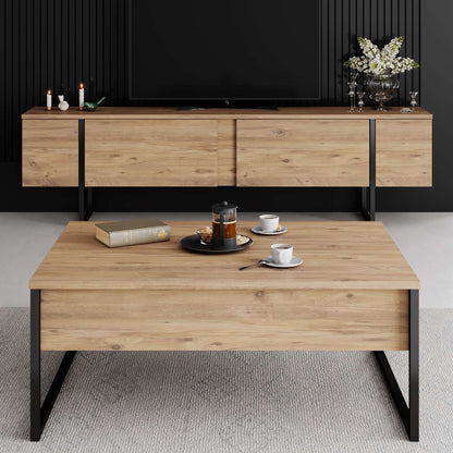 Έπιπλο Τηλεόρασης TV Βάση Σύνθεση Atlantic Pine Μαύρο | 618BLY1284