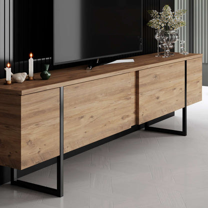 Έπιπλο Τηλεόρασης TV Βάση Σύνθεση Atlantic Pine Μαύρο | 618BLY1284