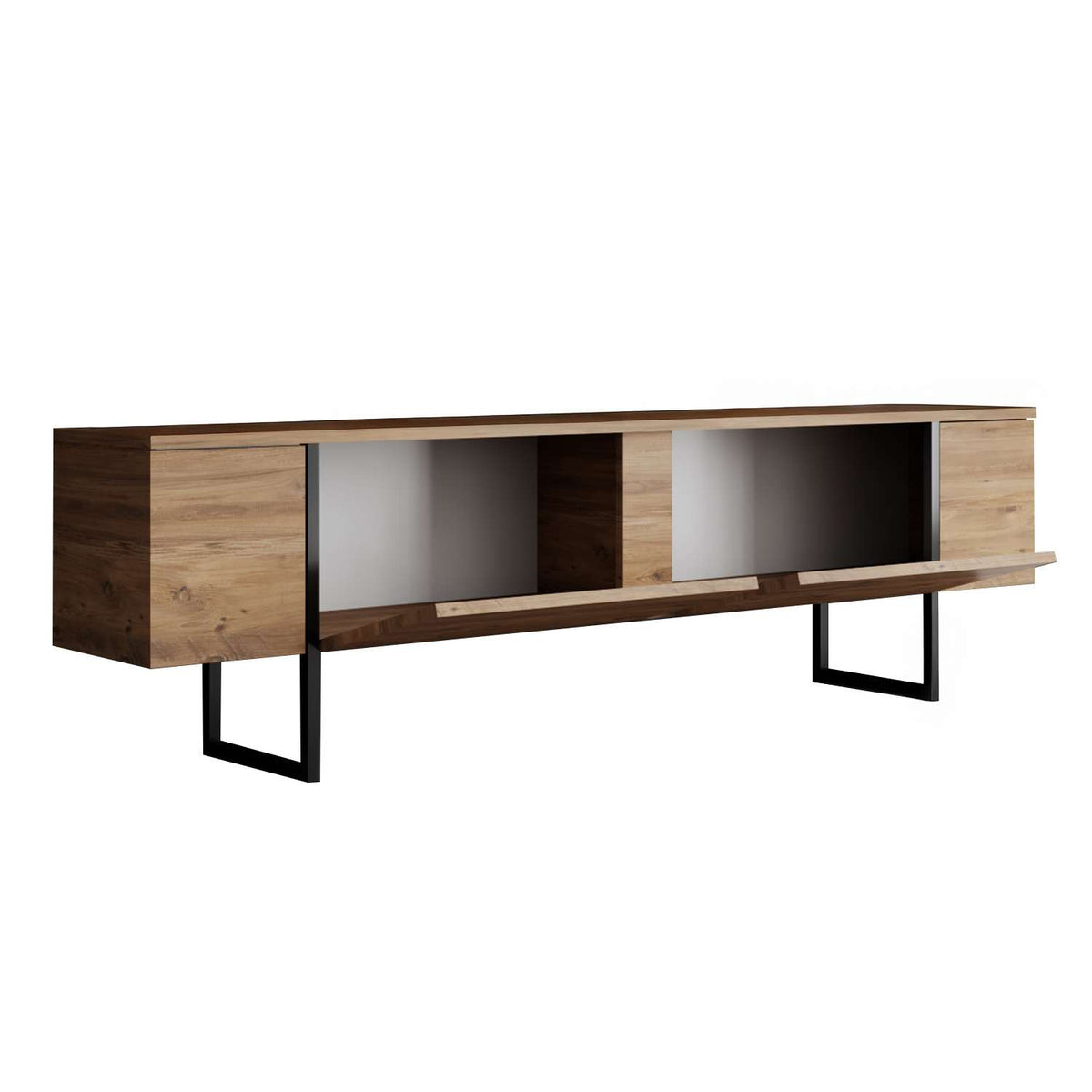 Έπιπλο Τηλεόρασης TV Βάση Σύνθεση Atlantic Pine Μαύρο | 618BLY1284
