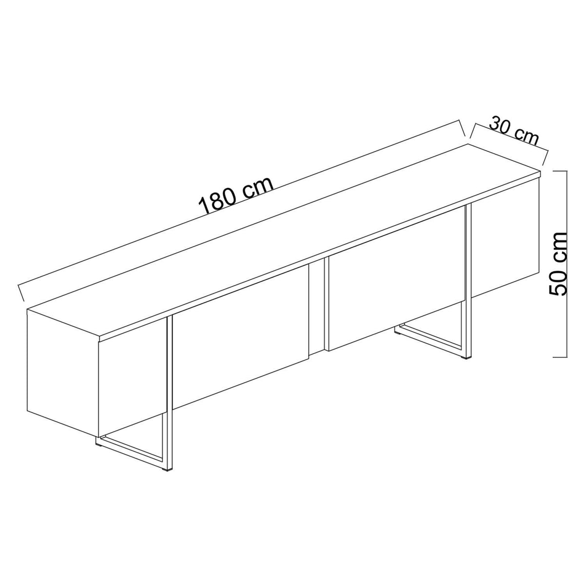 Έπιπλο Τηλεόρασης TV Βάση Σύνθεση Atlantic Pine Μαύρο | 618BLY1284