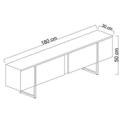 Έπιπλο Τηλεόρασης TV Βάση Σύνθεση Atlantic Pine Μαύρο | 618BLY1284
