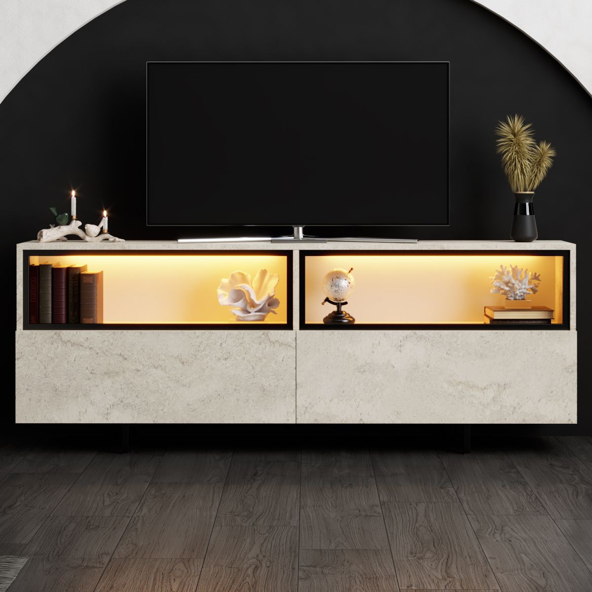 Έπιπλο Τηλεόρασης TV Βάση Σύνθεση Travertine | 618BLY1290