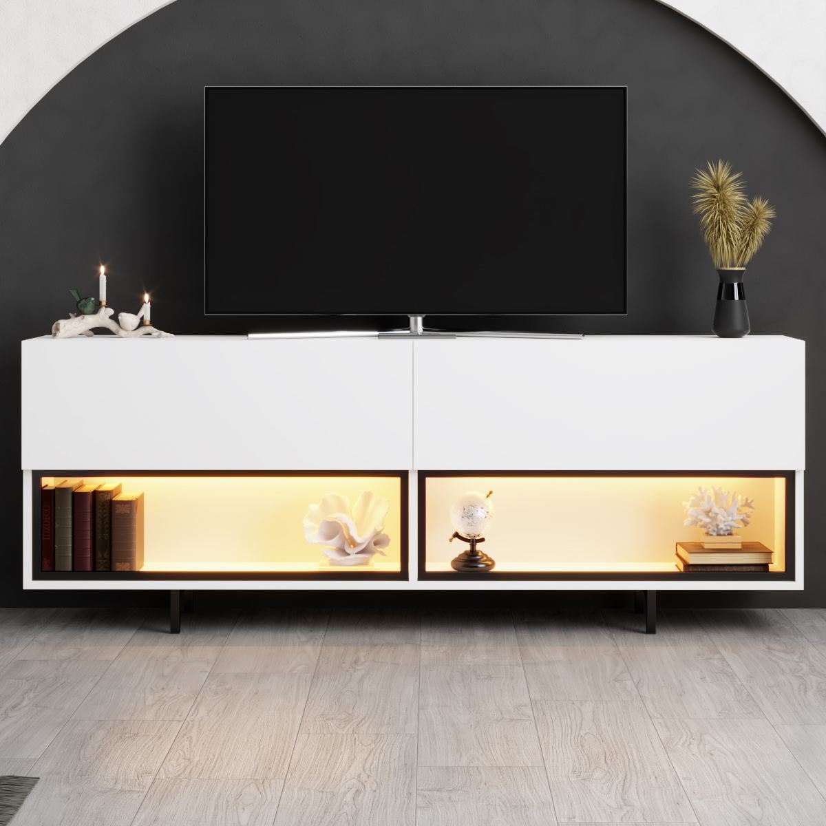Έπιπλο Τηλεόρασης TV Βάση Σύνθεση Λευκό | 618BLY1292