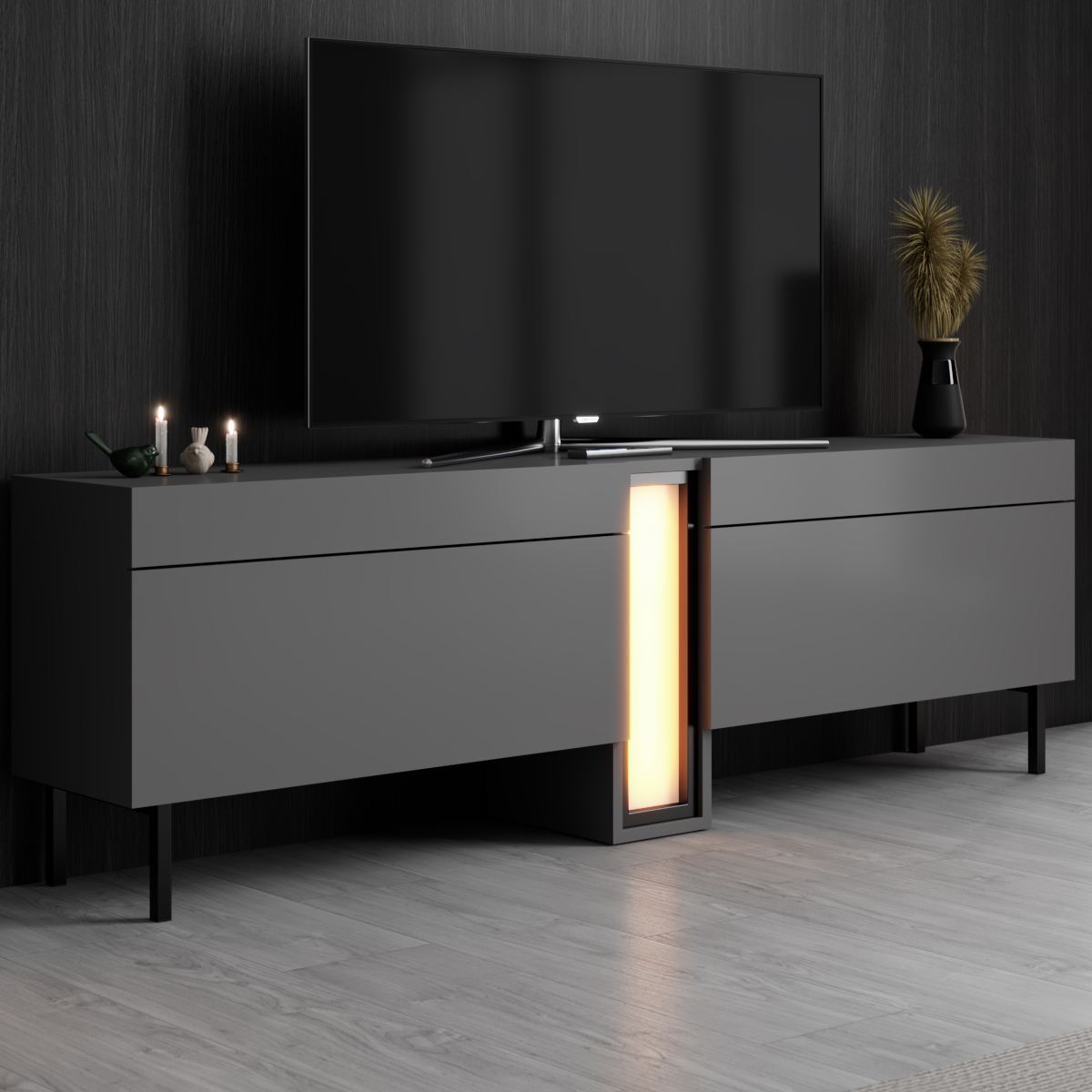 Έπιπλο Τηλεόρασης TV Βάση Σύνθεση Ανθρακί | 618BLY1294