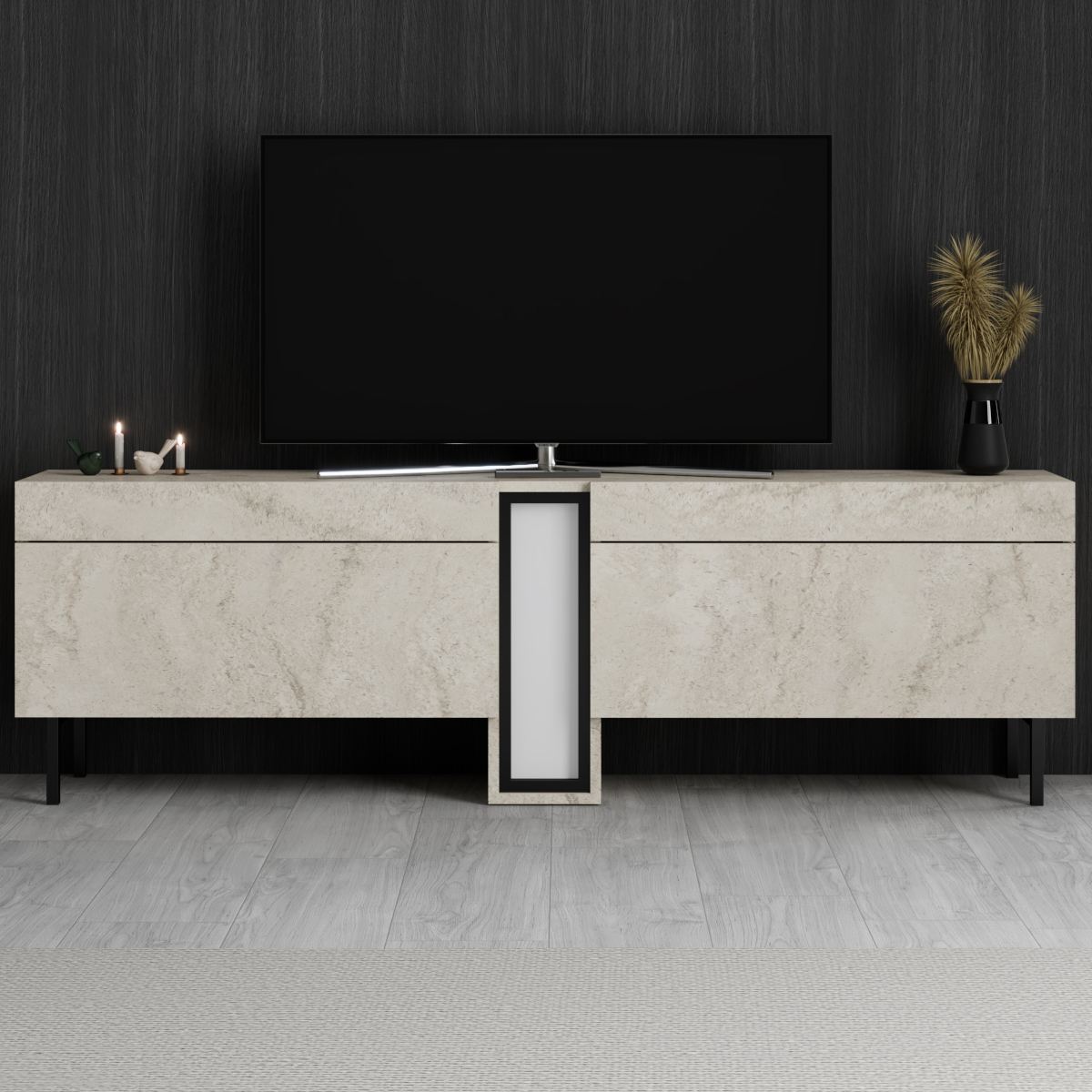 Έπιπλο Τηλεόρασης TV Βάση Σύνθεση Travertine | 618BLY1296