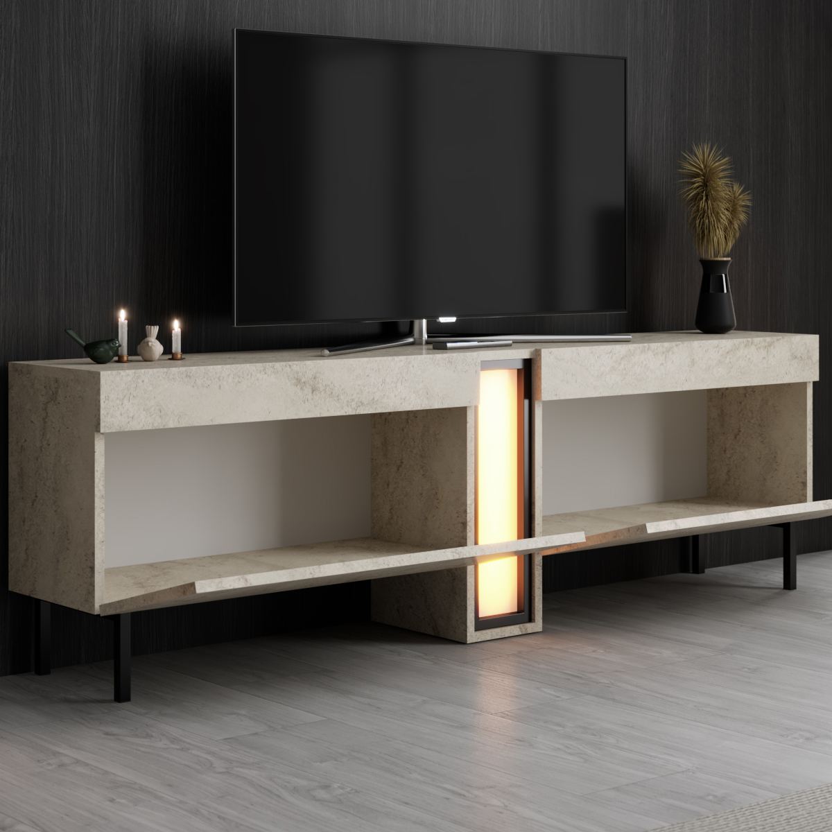 Έπιπλο Τηλεόρασης TV Βάση Σύνθεση Travertine | 618BLY1296