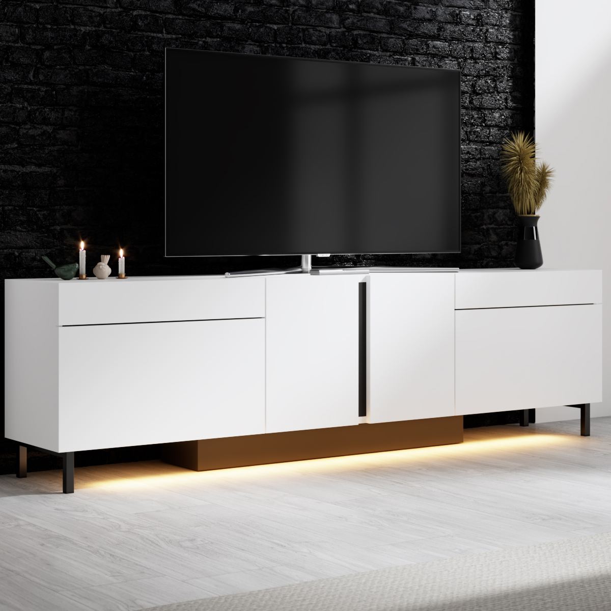 Έπιπλο Τηλεόρασης TV Βάση Σύνθεση Λευκό | 618BLY1298