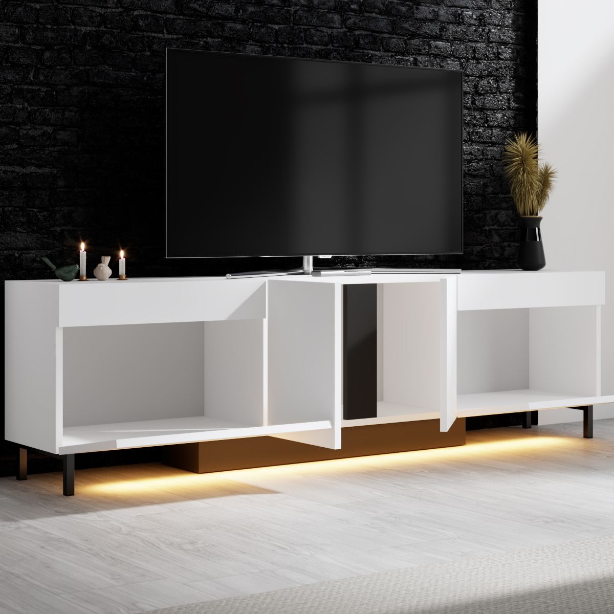 Έπιπλο Τηλεόρασης TV Βάση Σύνθεση Λευκό | 618BLY1298