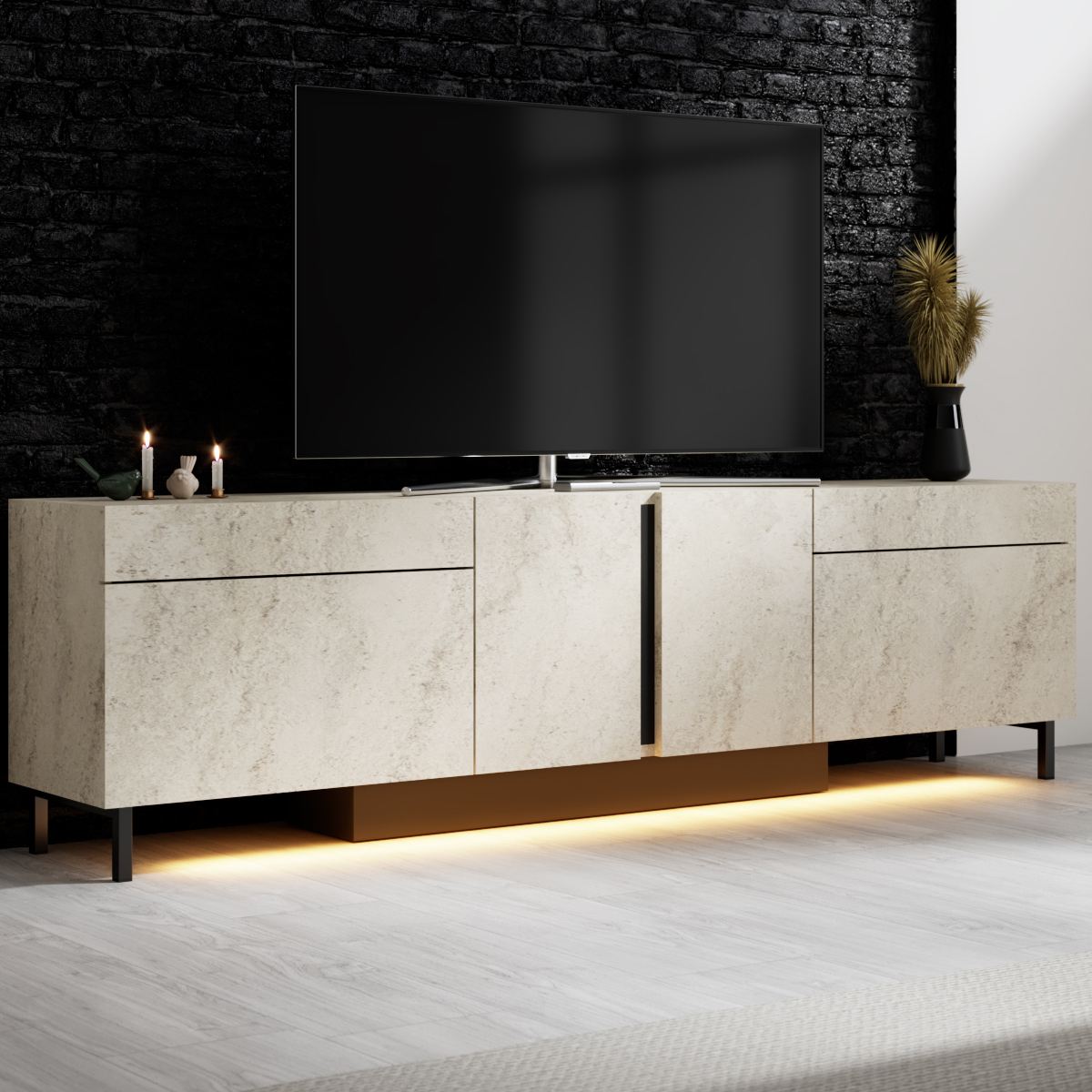 Έπιπλο Τηλεόρασης TV Βάση Σύνθεση Travertine | 618BLY1299