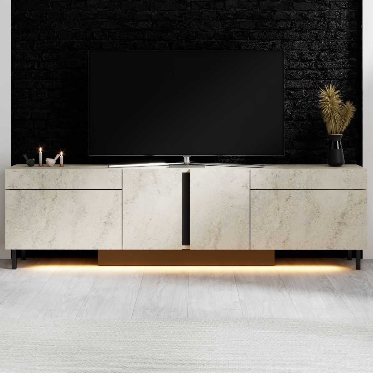 Έπιπλο Τηλεόρασης TV Βάση Σύνθεση Travertine | 618BLY1299