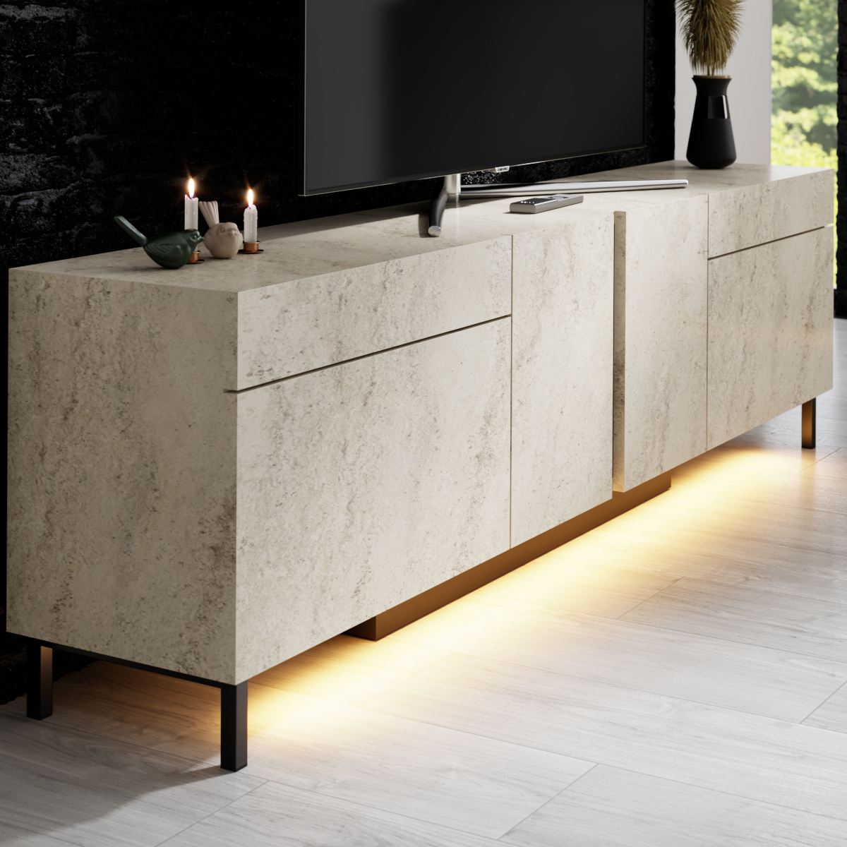 Έπιπλο Τηλεόρασης TV Βάση Σύνθεση Travertine | 618BLY1299