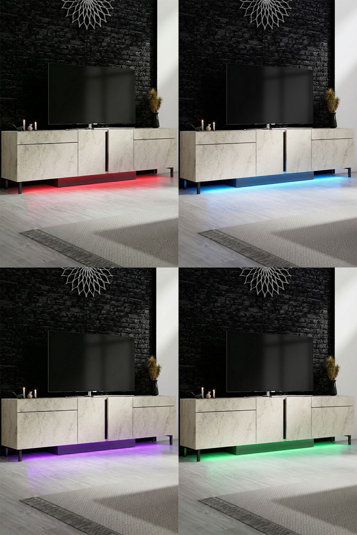 Έπιπλο Τηλεόρασης TV Βάση Σύνθεση Travertine | 618BLY1299
