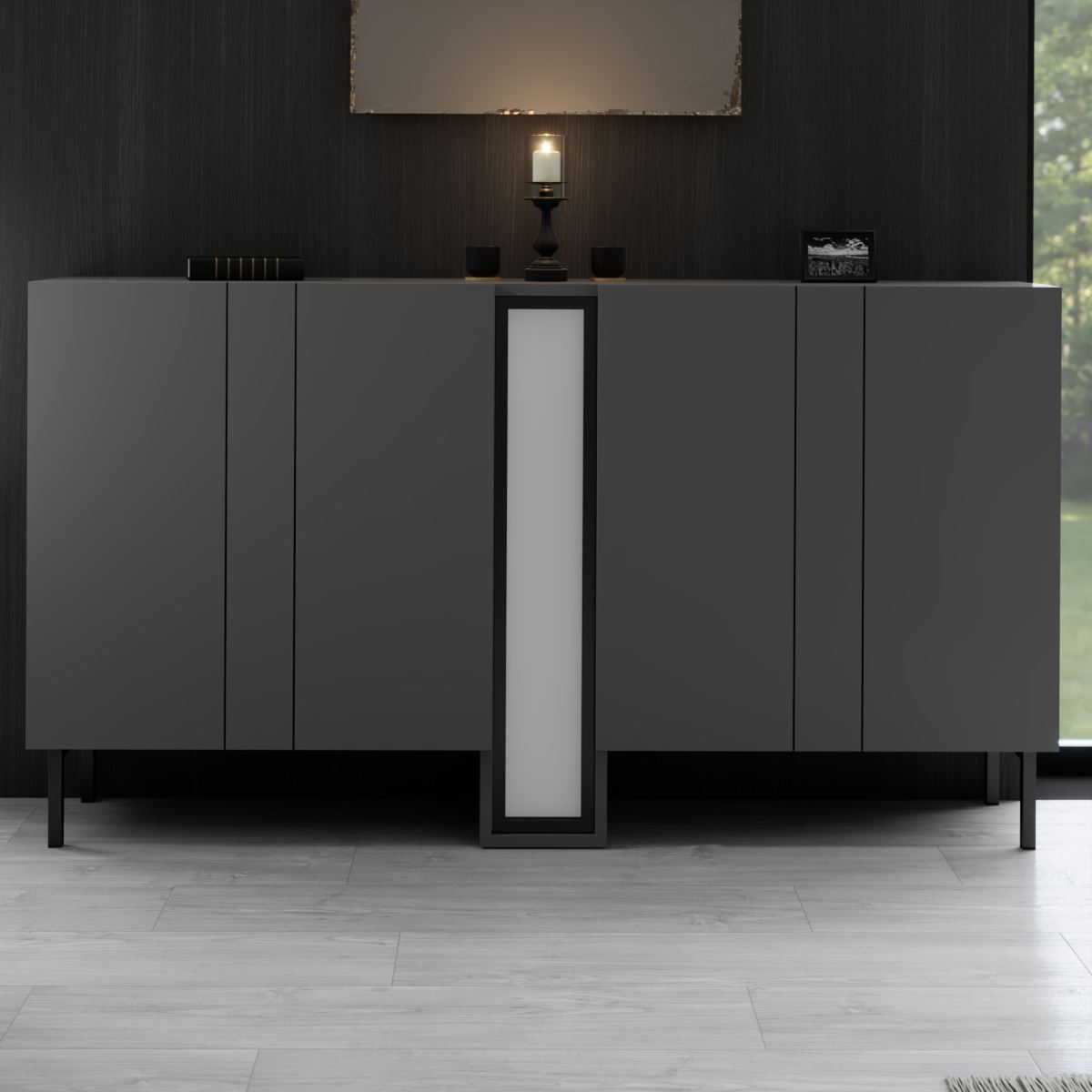 Μπουφές Ανθρακί 155x32x85cm | 618BLY1304