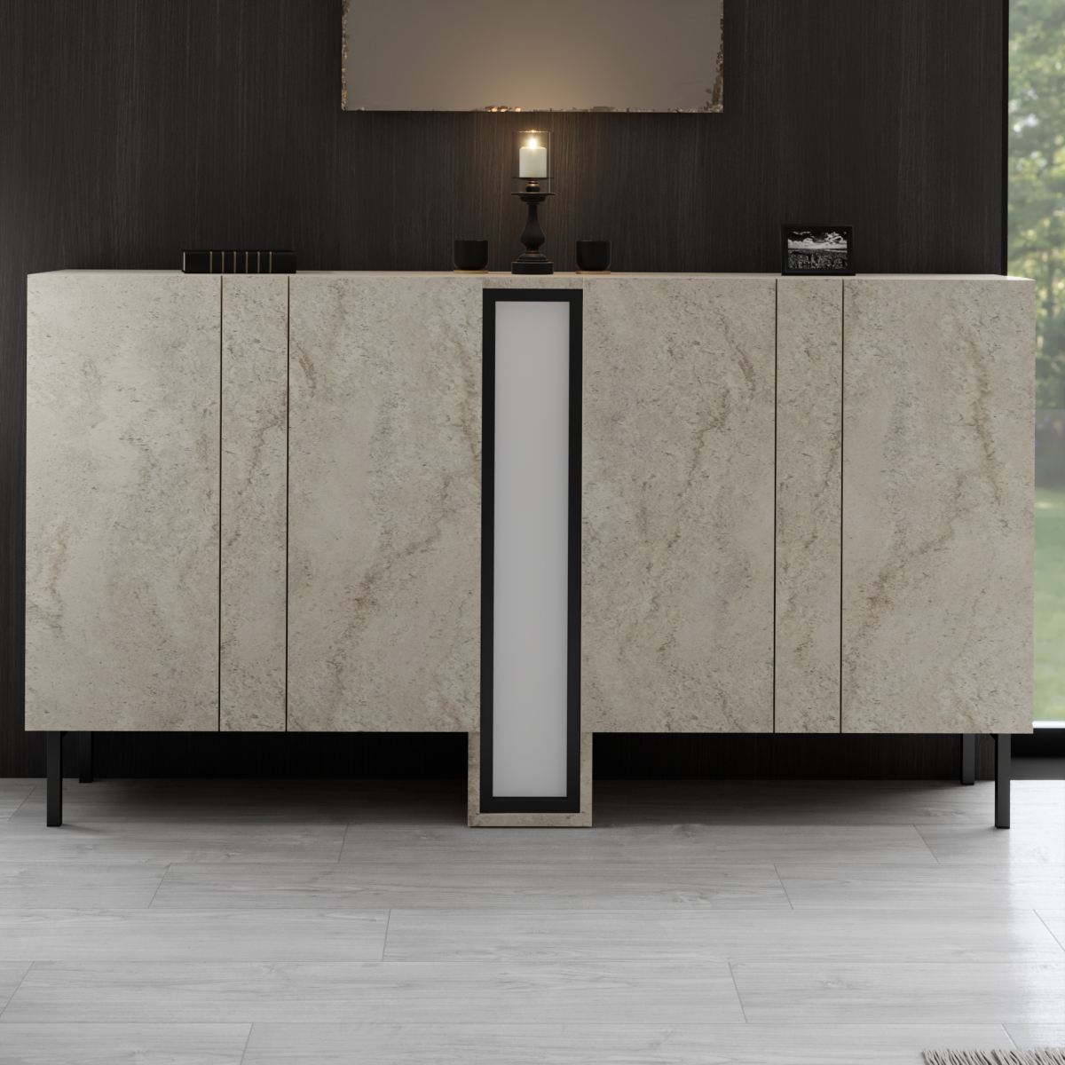 Μπουφές Τραβερτίνη 155x32x85cm | 618BLY1306