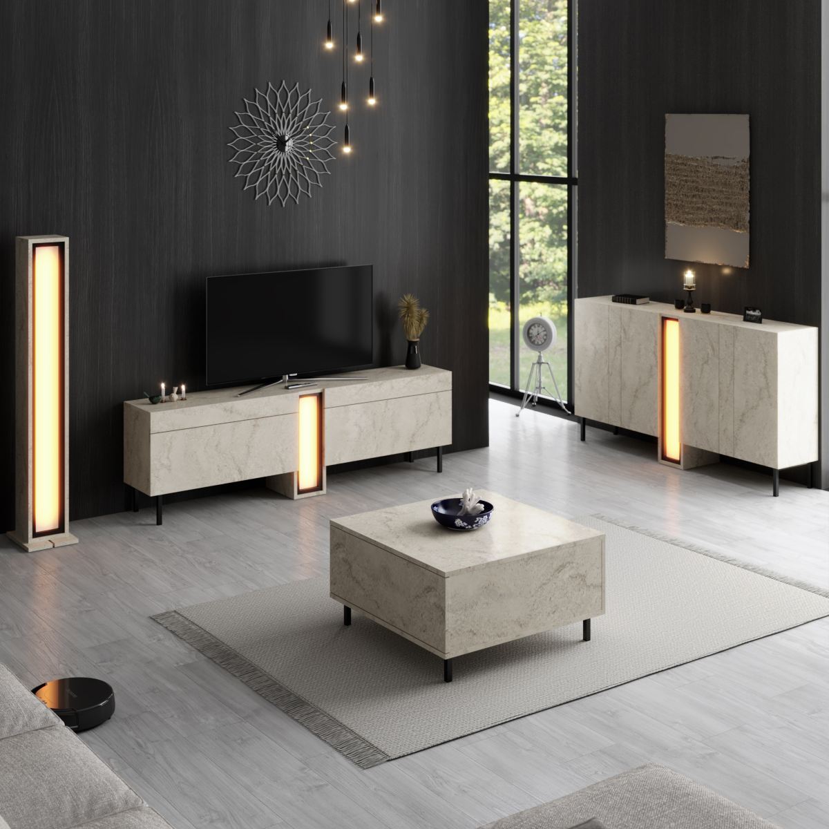 Μπουφές Τραβερτίνη 155x32x85cm | 618BLY1306