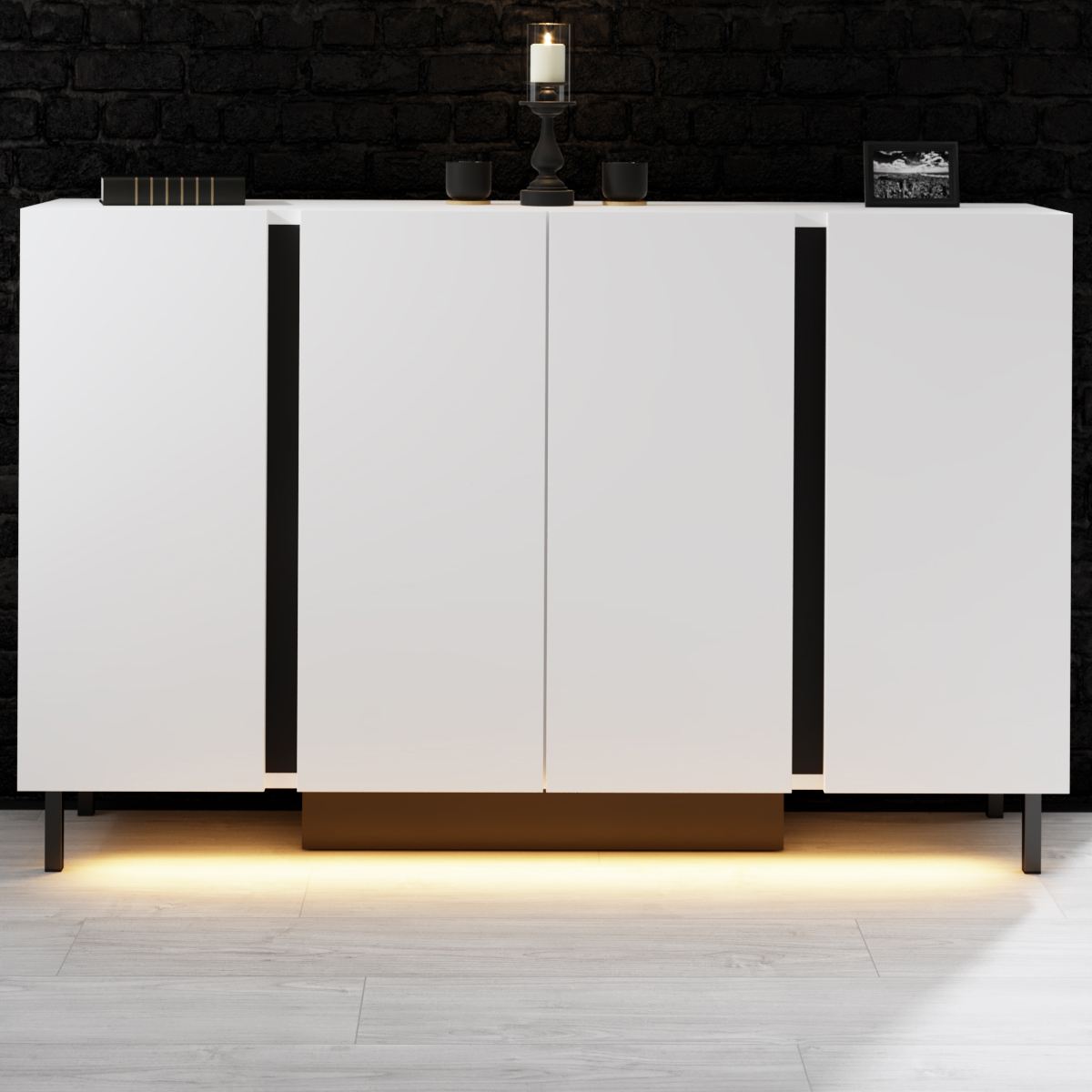 Μπουφές Λευκό 127x32x80cm | 618BLY1308