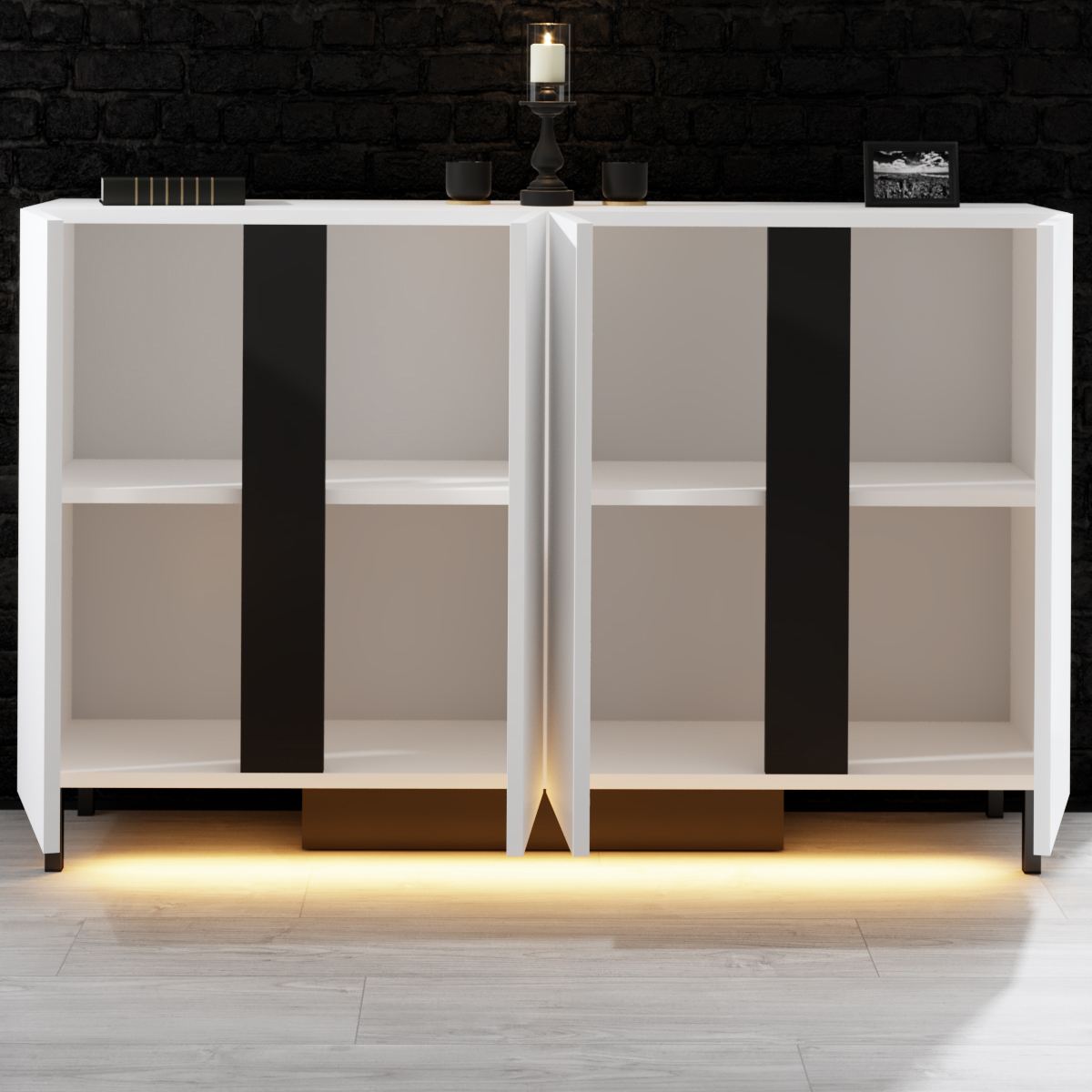 Μπουφές Λευκό 127x32x80cm | 618BLY1308