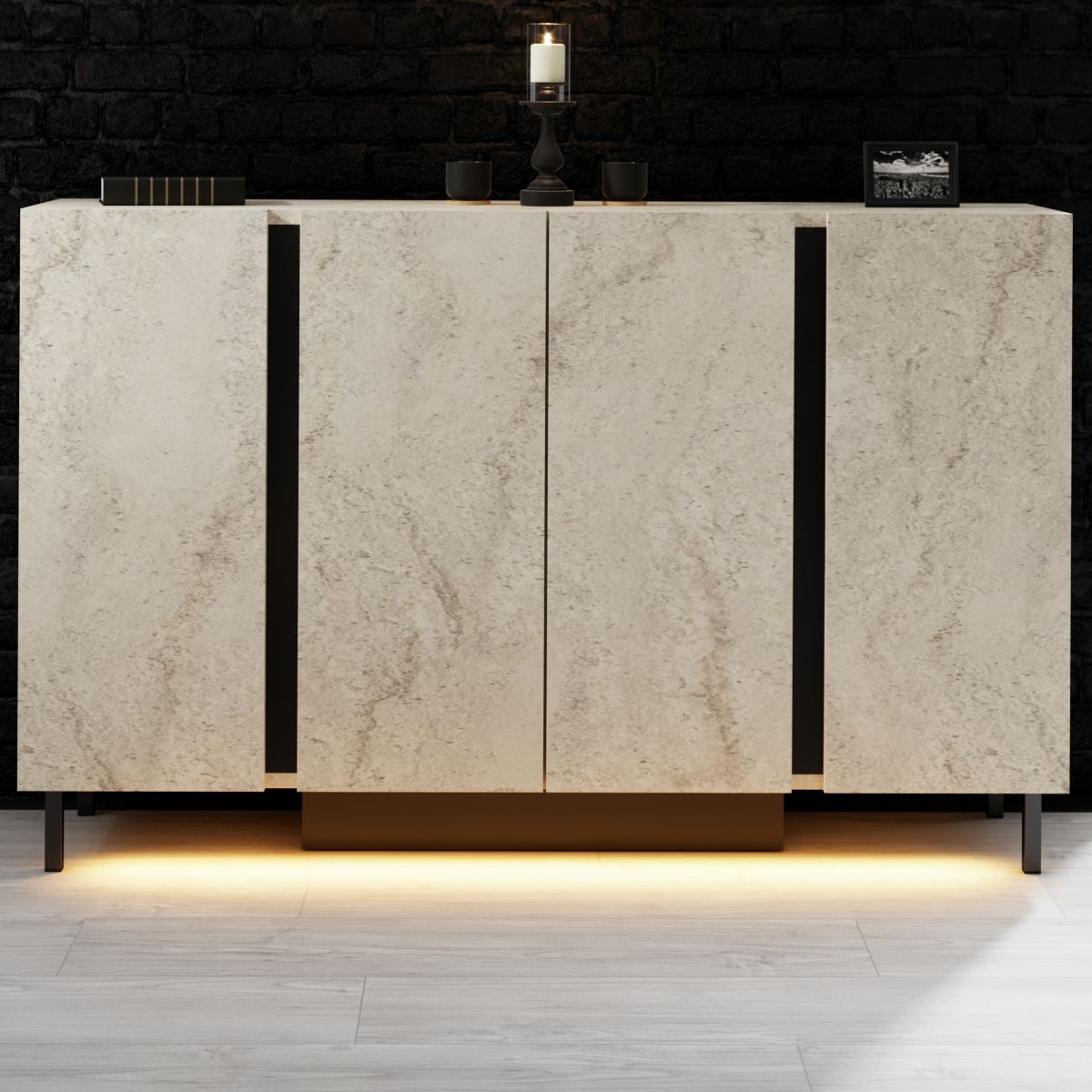 Μπουφές Τραβερτίνη 127x32x80cm | 618BLY1309