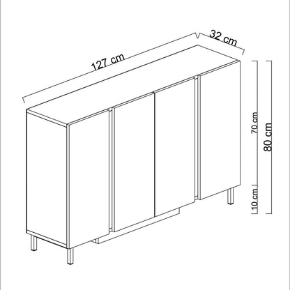 Μπουφές Τραβερτίνη 127x32x80cm | 618BLY1309