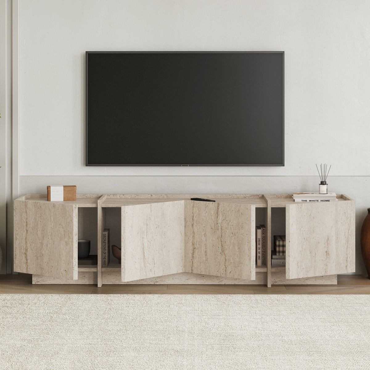 Έπιπλο Τηλεόρασης TV Βάση Σύνθεση Travertine | 632NRD1107