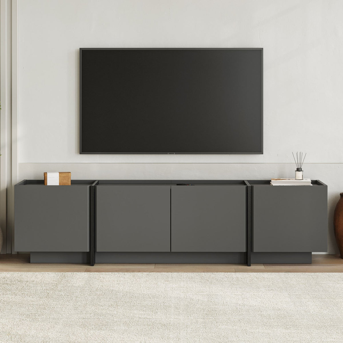 Έπιπλο Τηλεόρασης TV Βάση Σύνθεση Ανθρακί Μαύρο | 632NRD1108
