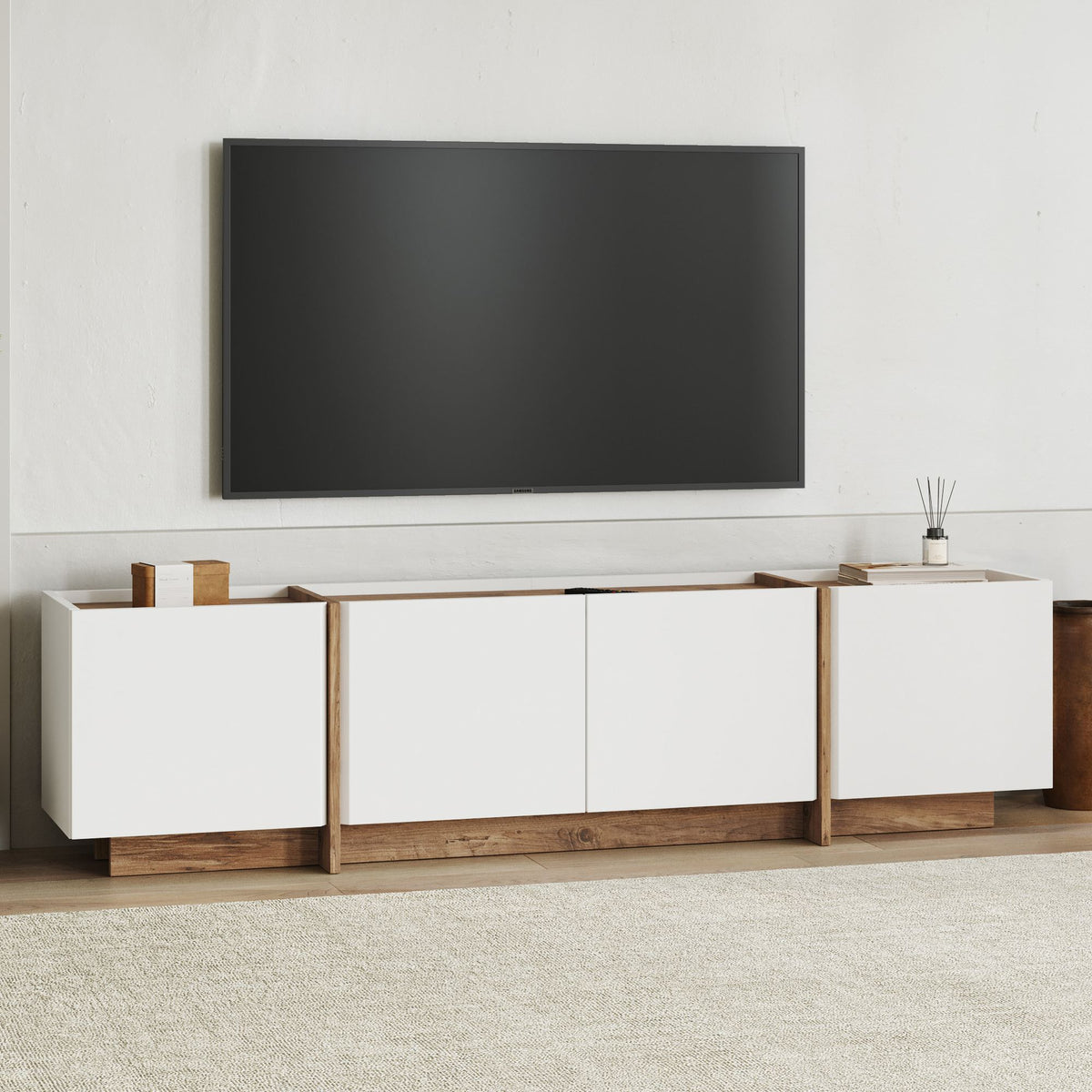 Έπιπλο Τηλεόρασης TV Βάση Σύνθεση Λευκό Atlantic Pine | 632NRD1109