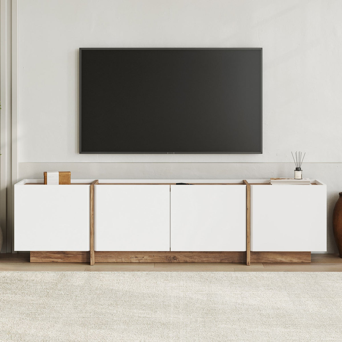 Έπιπλο Τηλεόρασης TV Βάση Σύνθεση Λευκό Atlantic Pine | 632NRD1109