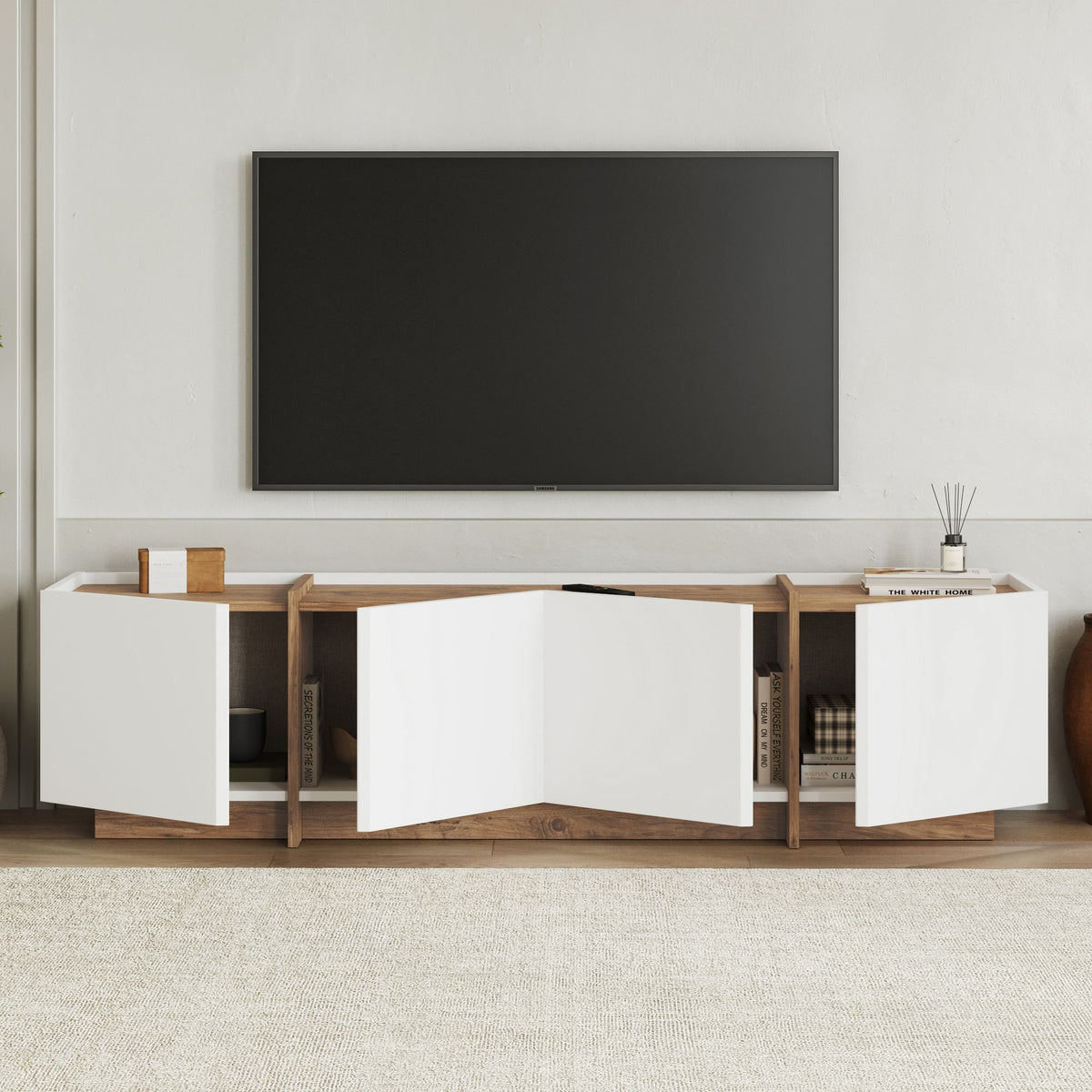 Έπιπλο Τηλεόρασης TV Βάση Σύνθεση Λευκό Atlantic Pine | 632NRD1109