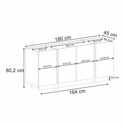 Μπουφές Ανθρακί
Μαύρο 180x45x80cm | 632NRD1113