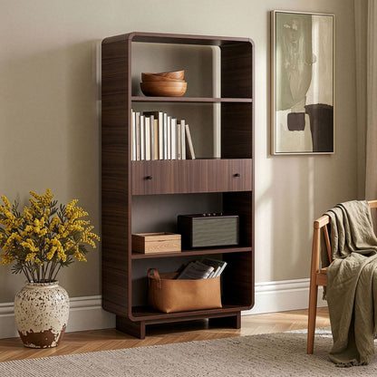 Βιβλιοθήκη Καρυδί 78x153x34 εκ 632NRD1118