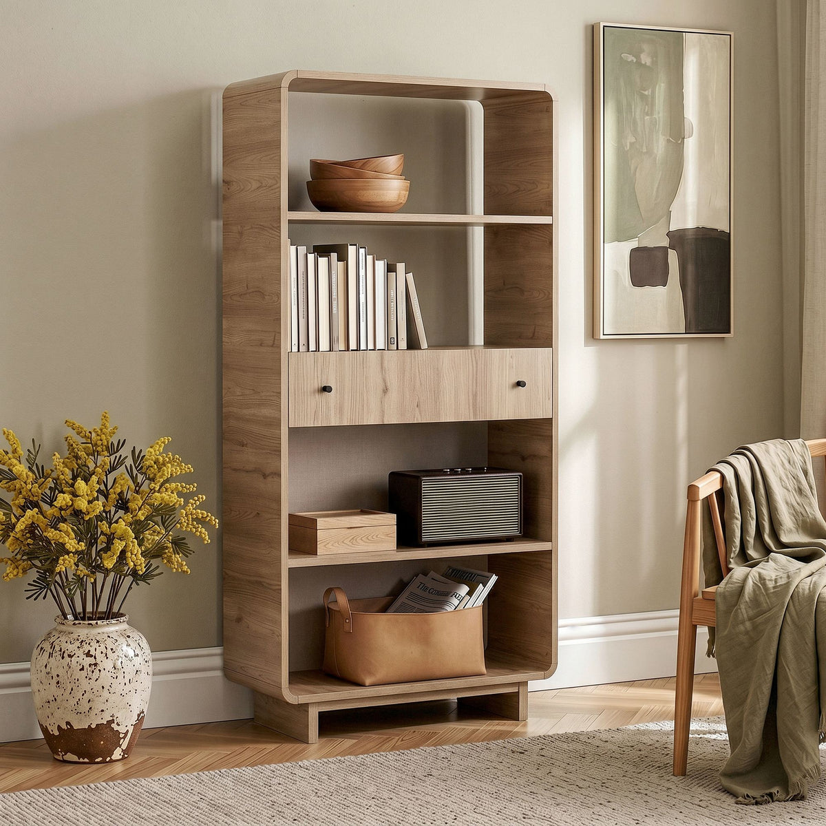 Βιβλιοθήκη Δρυς 78x153x34 εκ 632NRD1119