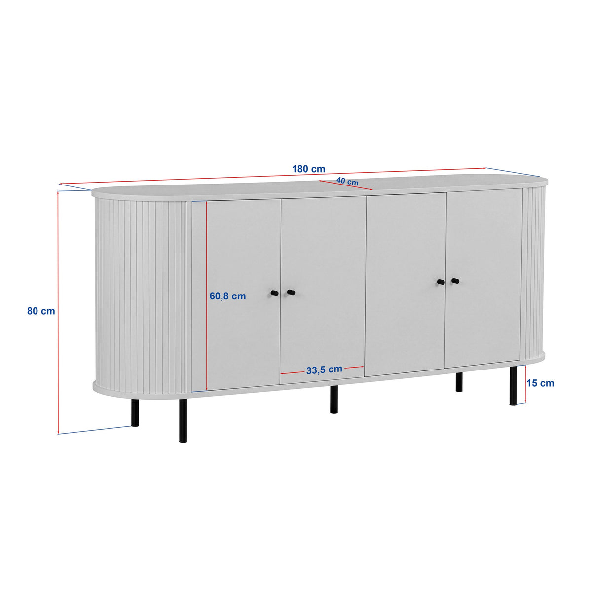 Κονσόλα Μπουφές 180x80x40 εκ Δρυς Sapphire 632NRD1136