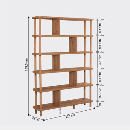 Βιβλιοθήκη 120 × 28 × 168,5 εκ. Atlantic Pine GR688DRA1203