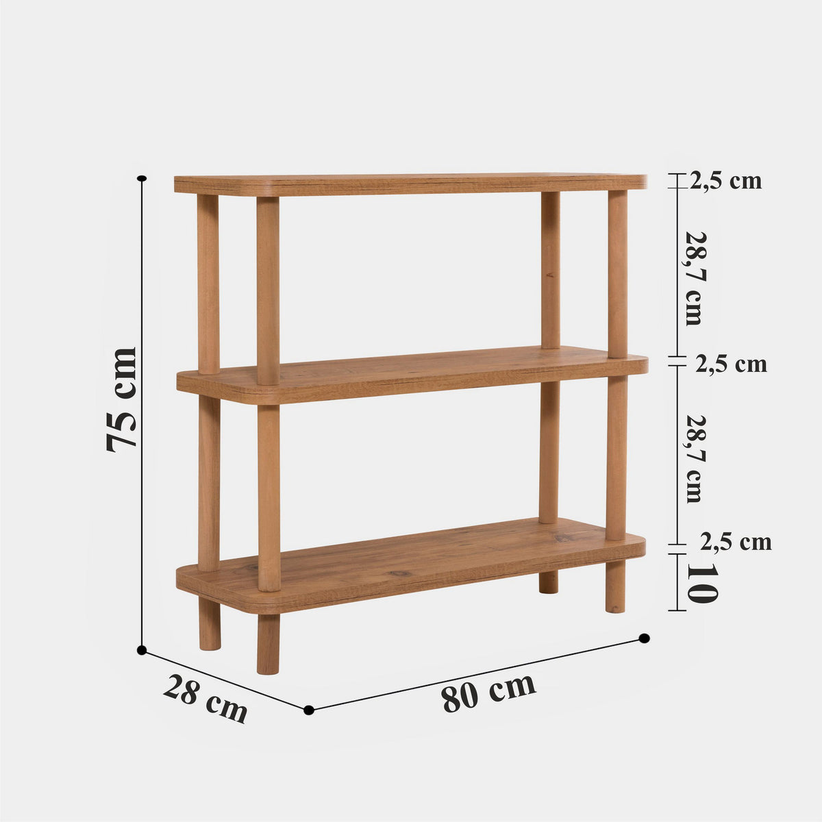 Βιβλιοθήκη 80 × 28 × 75 εκ. Atlantic Pine GR688DRA1204