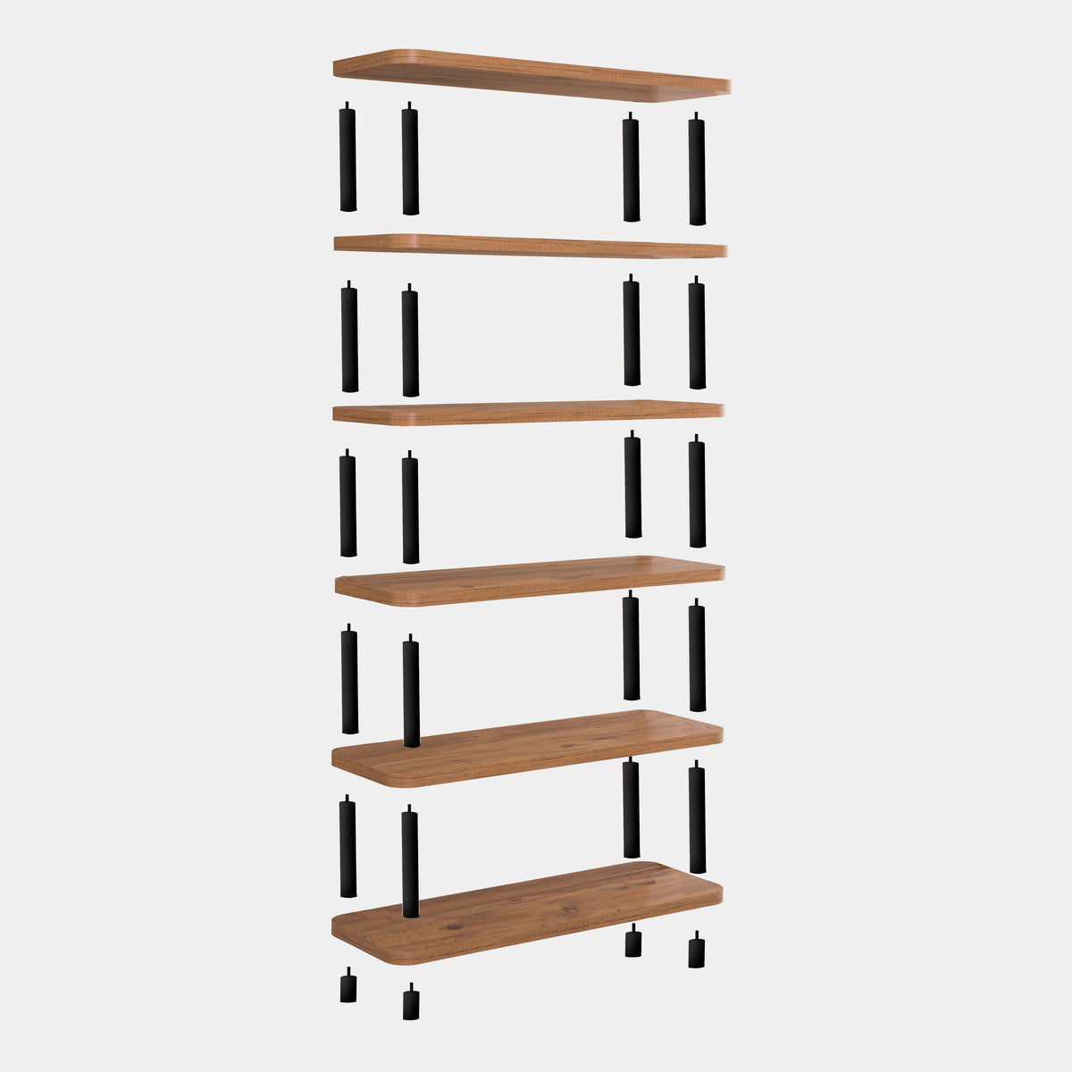 Βιβλιοθήκη 80 × 28 × 168,5 εκ. Μαύρο Atlantic Pine GR688DRA1207